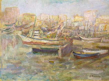 Porto di Torre del Greco, 1952, olio, cm 30x40, Bari, collezione privata